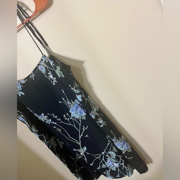 REFORMATION Black Floral 100% Viscose Mini Dress - Picture 10 of 11